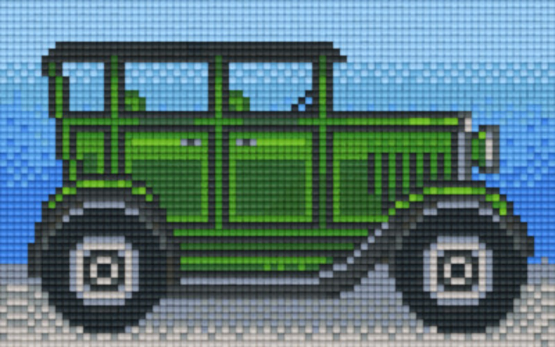 Green Old Timer Two [2] Baseplates PixelHobby Mini-mosaic Art Kit image 0